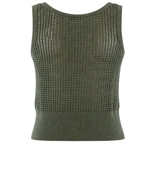 Brunello Cucinelli Green Sleeveless Knitted Tank Top