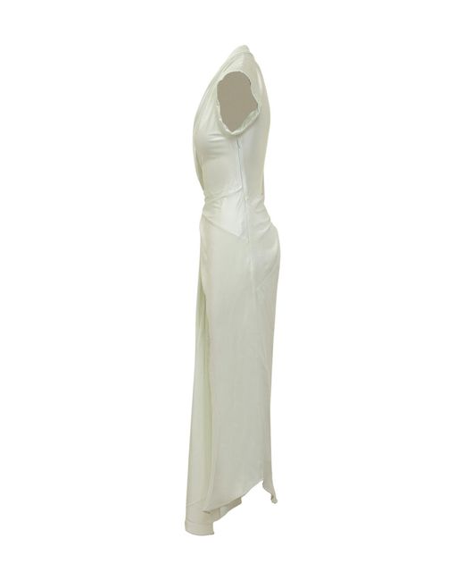 Victoria Beckham Green Asymmetric Twist Dress