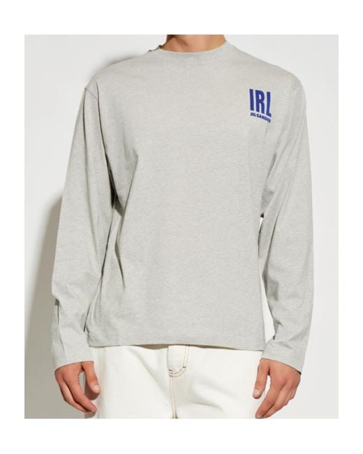 Jil Sander White Irl Long Sleeve T-Shirt for men