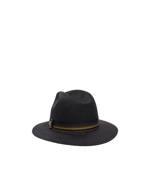 Max Mara Black Straw Panama Hat