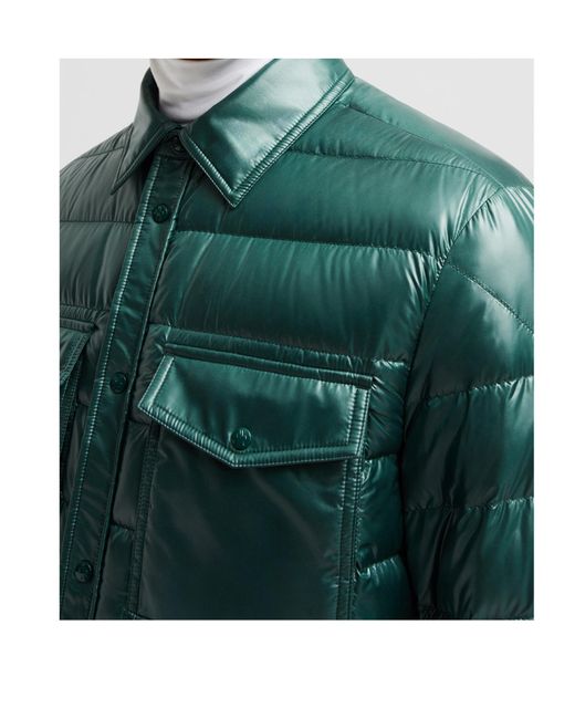 Moncler Green Chambly Down Shirt Jacket for men