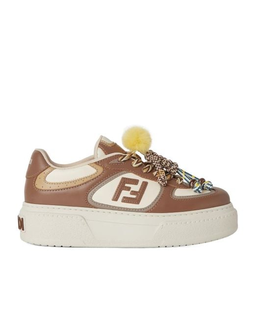 Fendi Multicolor Match Low-Top Platform Sneakers