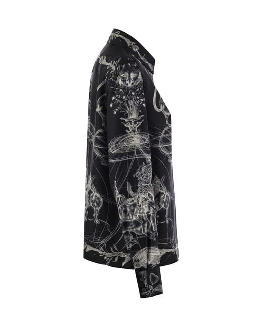 Fabiana Filippi Black Long Sleeved Graphic Printed Shirt