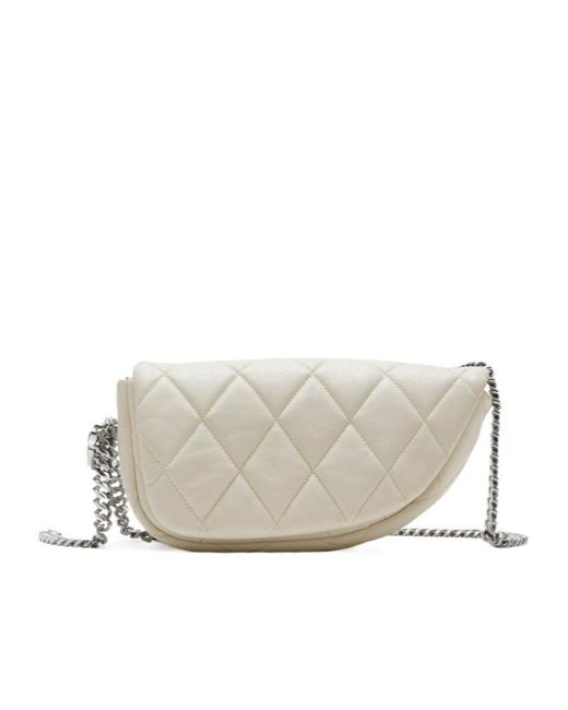 Burberry White Shield Lock Shoulder Bag