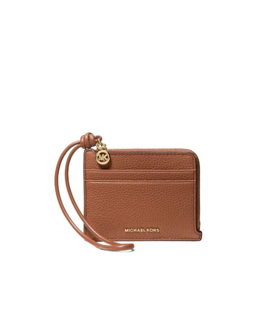 MICHAEL Michael Kors Brown Grainedleather Card Holder