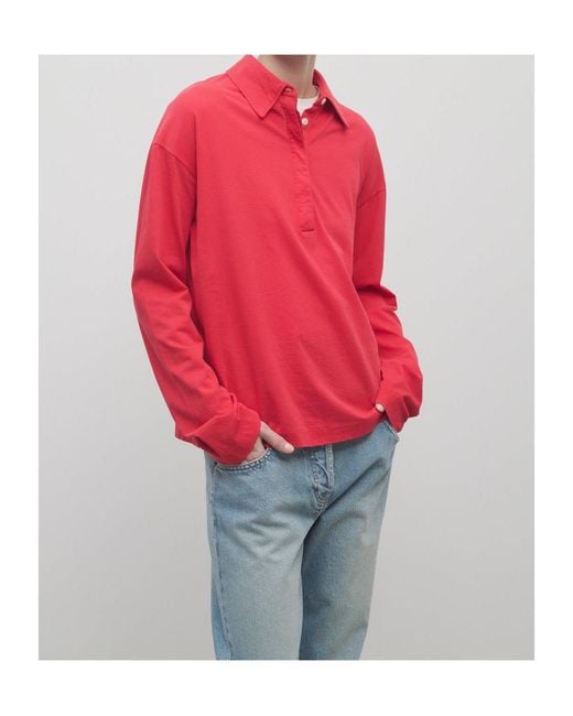 The Row Red Roddie Polo Top