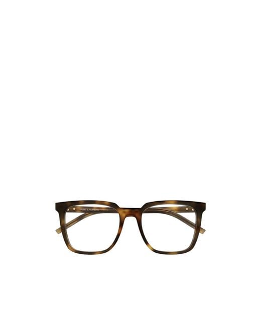 Saint Laurent Metallic Eyewear Square Frame Glasses