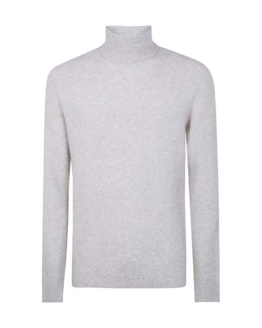 Nuur White High-Neck Long-Sleeved Sweater for men