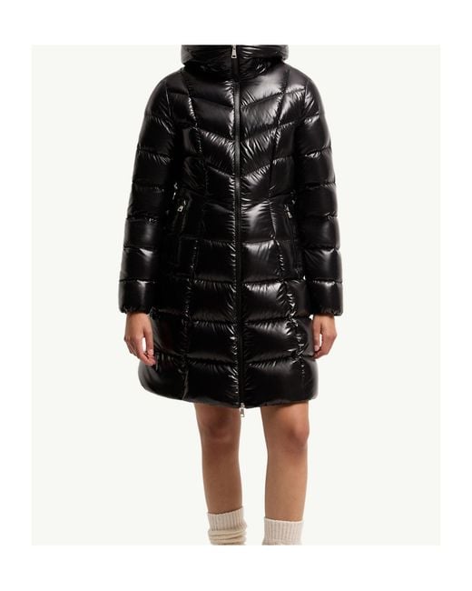 Moncler Black Marusse Hooded Mid-Length Down Jacket