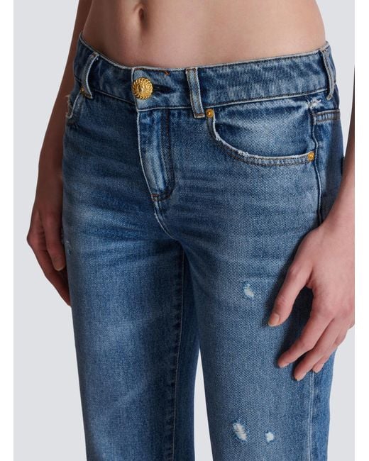 Balmain Blue Kick Flare Jeans