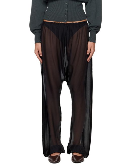 Paloma Wool Black Silk Palazzo Trousers