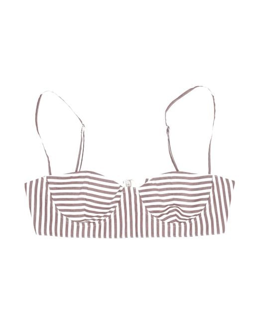 Lela Rose White Striped Bralette