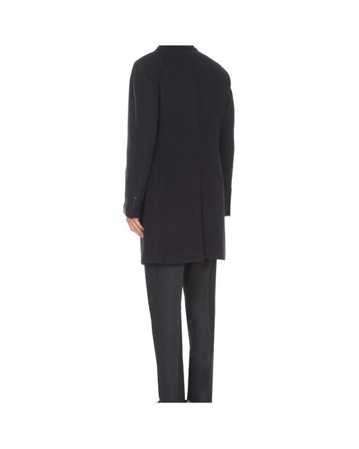 Tagliatore Blue Long Sleeve Single-Breasted Coat for men