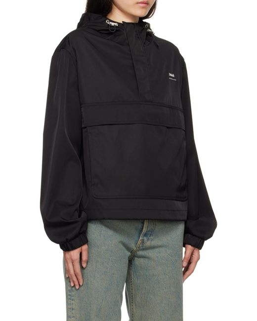 AMI Black Ami Logo Lettering Hooded Jacket for men