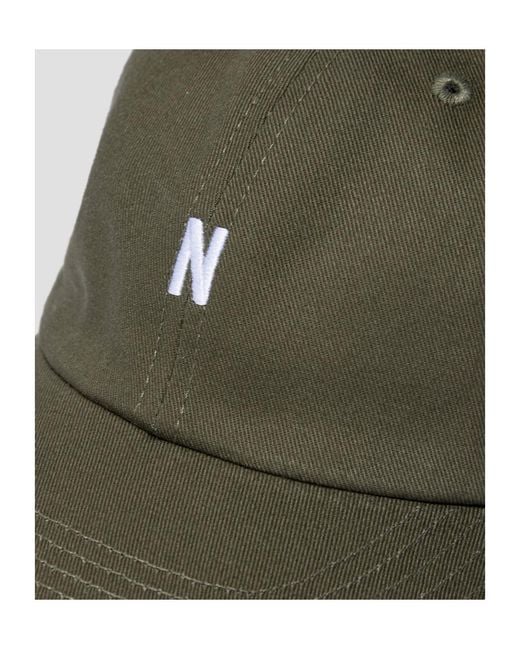 Norse Projects Green Embroidered Logo Baseball Cap for men