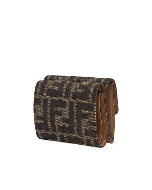 Fendi Black Ff Motif Tri-Fold Wallet