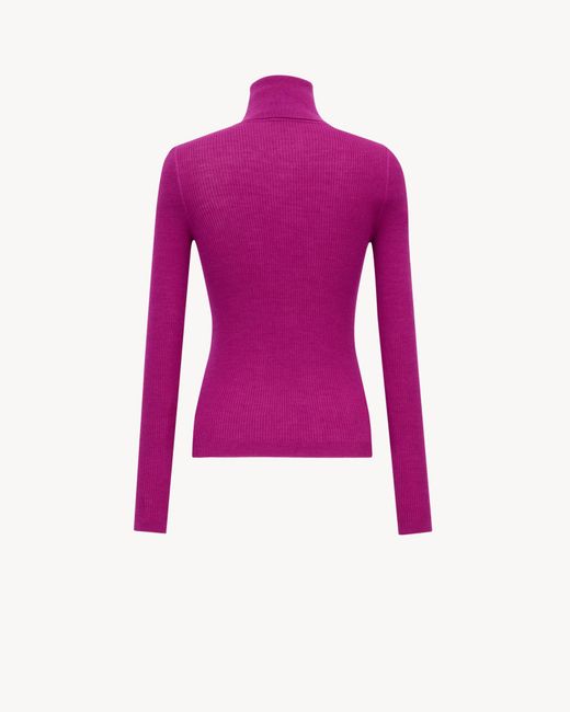 Saint Laurent Purple Turtleneck Knitted Jumper