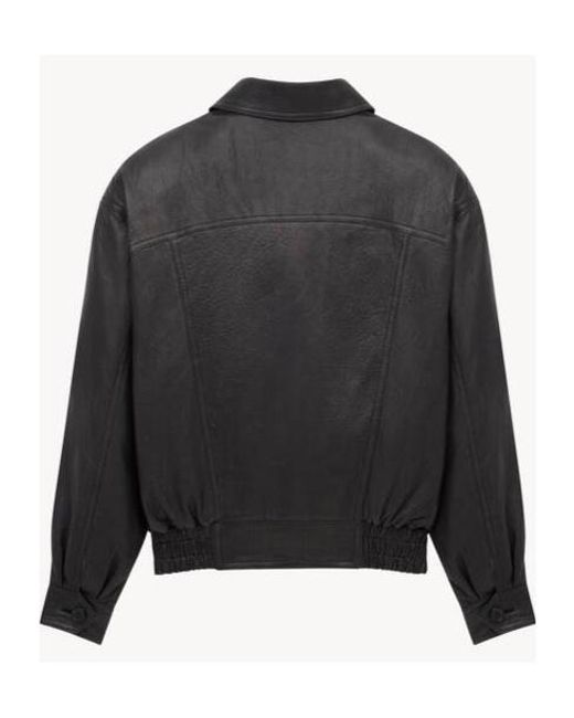 Saint Laurent Black Zip-Up Bomber Jacket