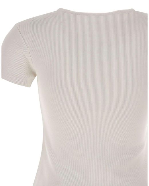 Off-White c/o Virgil Abloh White Off Stamp Ribbed Crewneck Top