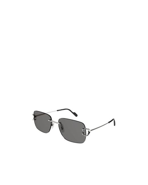 Cartier White Rectangular Sunglasses for men
