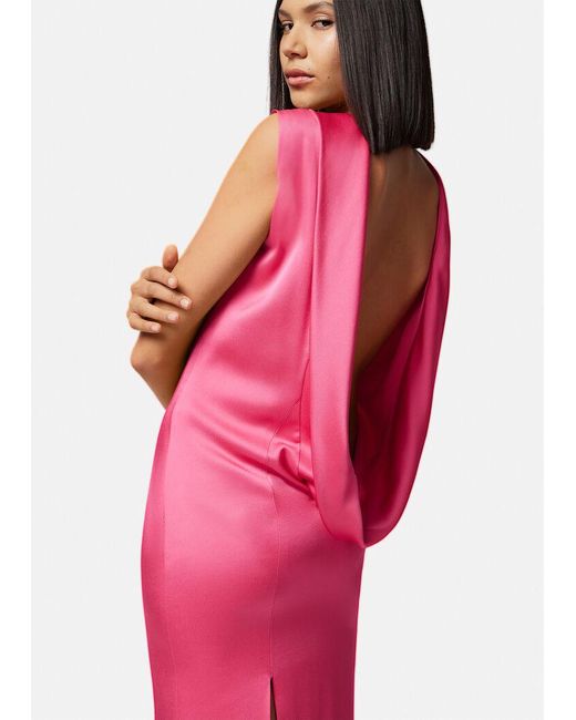 Versace Pink Cowl-Back Sleeveless Maxi Dress