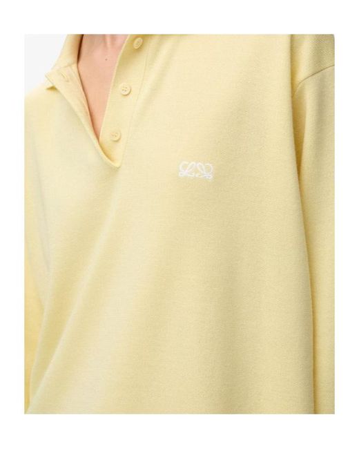 Loewe Yellow Long-Sleeved Knitted Polo Sweater