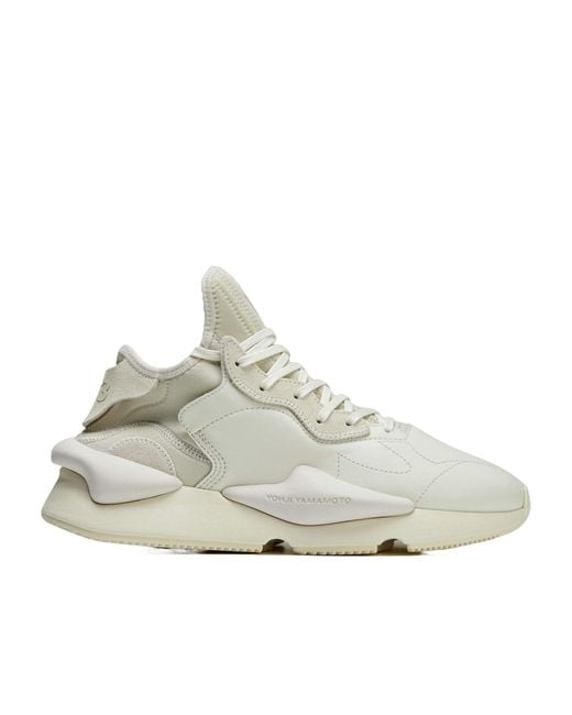 Y-3 White Kaiwa Lace-Up Sneakers for men