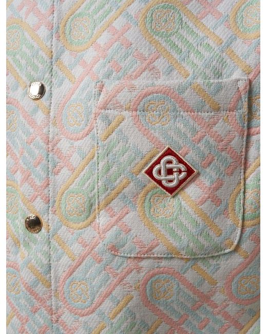 Casablanca Gray Logo-Appliqué Monogram-Jacquard Jacket for men