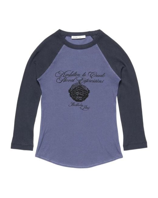Acne Blue Jersey T-Shirt With Logo