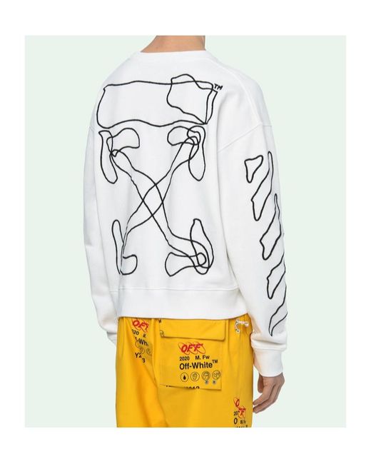 Off-White c/o Virgil Abloh White Twisted Line Arrow Pullover Hoodie for men