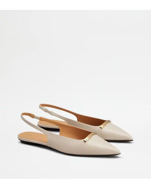 Tod's Natural Slingback Ballet Flats