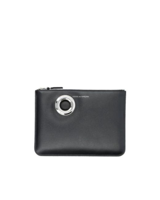 Comme des Garçons Black Comme Des Garçons Wallet Eyelet Detailed Zip-Up Wallet for men
