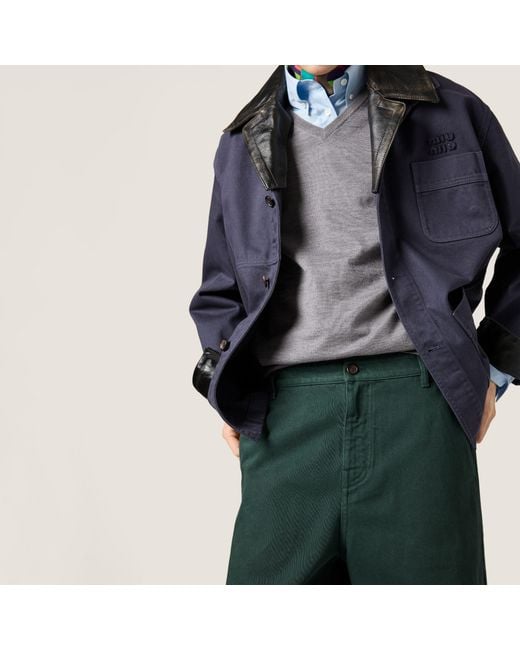 Miu Miu Blue Patch-Pocket Denim Jacket
