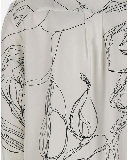 Fabiana Filippi Gray Pattern-Printed Long-Sleeved Shirt