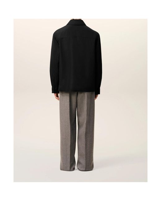 AMI Black Ami Padded Snap-Front Jacket for men