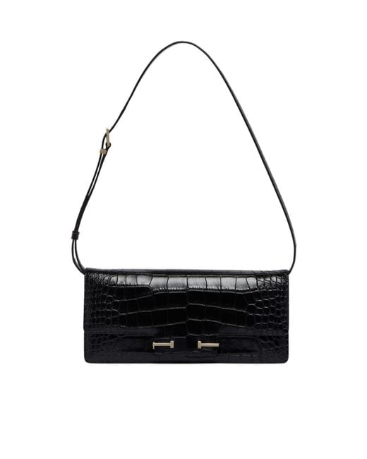 Tom Ford Black Embossed Shoulder Bag