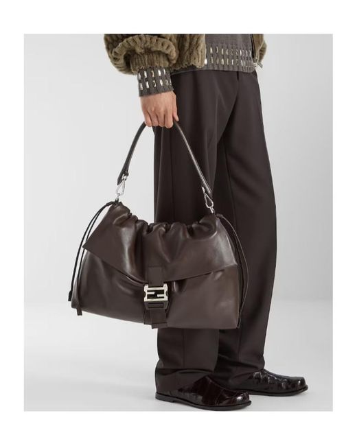 Fendi Brown Flux Maxi Messenger Bag for men