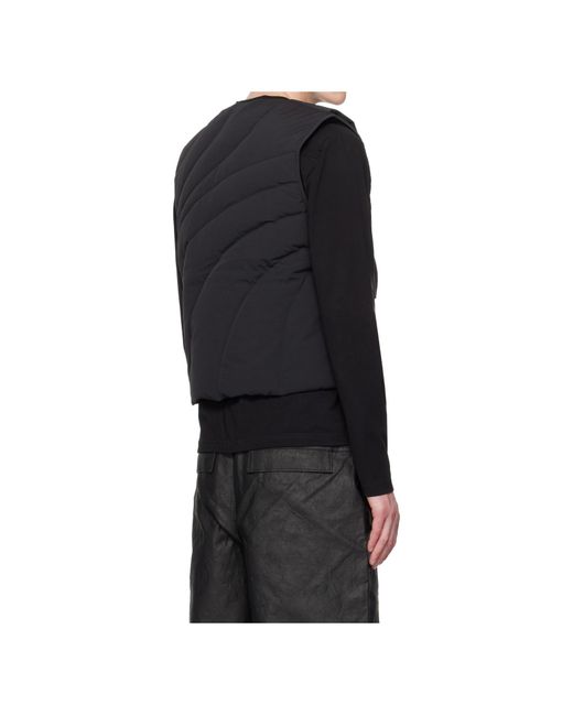 HELIOT EMIL Black Layered Down Vest for men