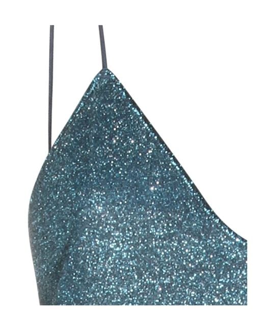 Oseree Blue Oséree Lumière Plumage Sleeveless Mini Dress