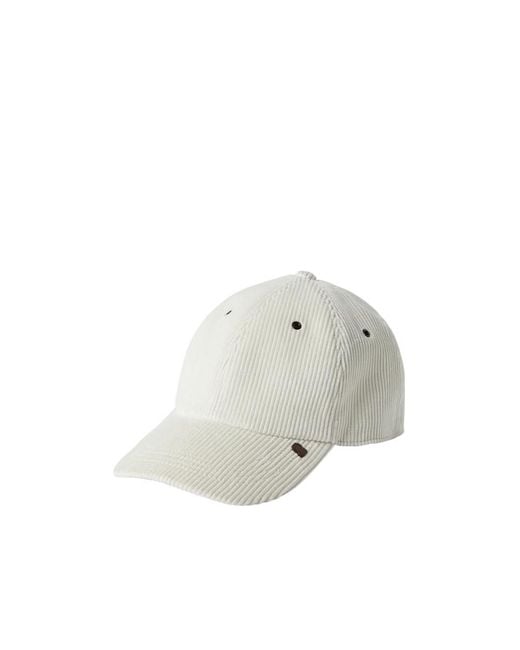 Brunello Cucinelli White Ribbed Baseball Cap for men
