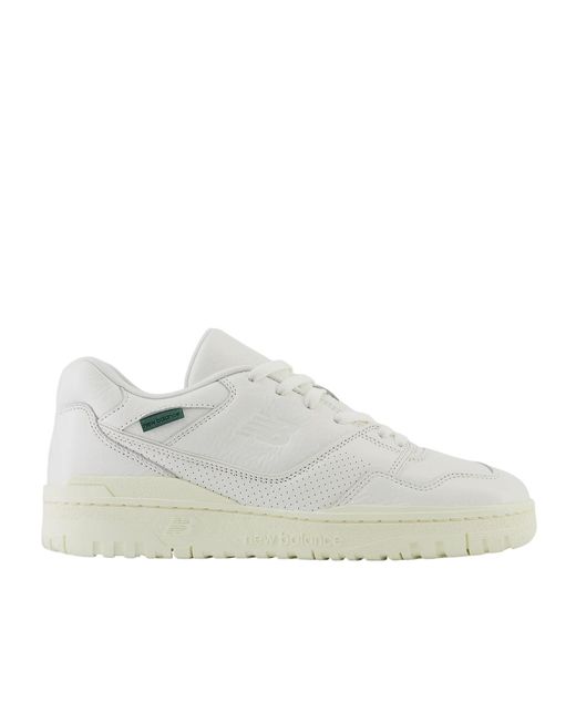 New Balance White 550 Round Toe Sneakers for men