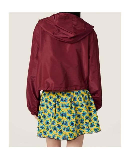 Miu Miu Red Technical Hooded Jacket