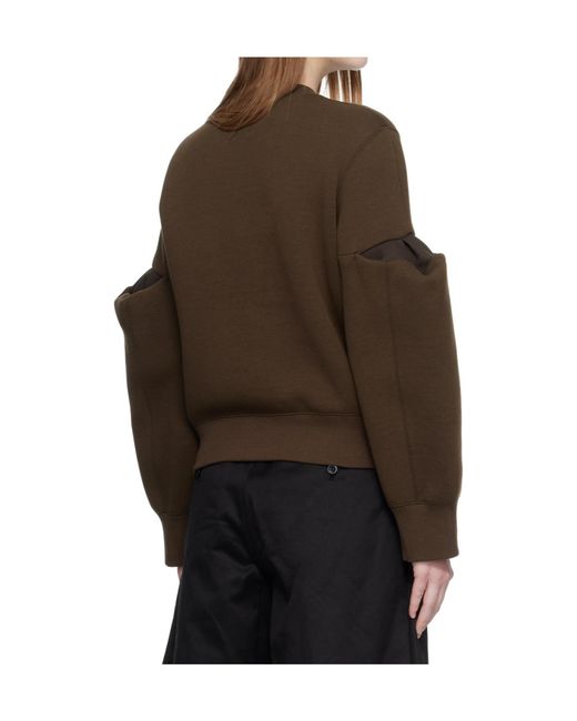 Sacai Brown Sponge Sweat Pullover