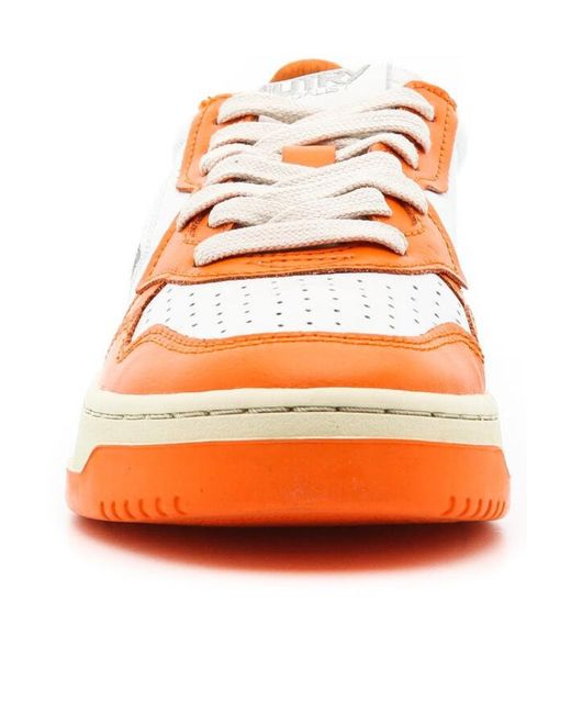 Autry Orange Medalist Bicolor Low-Top Sneakers