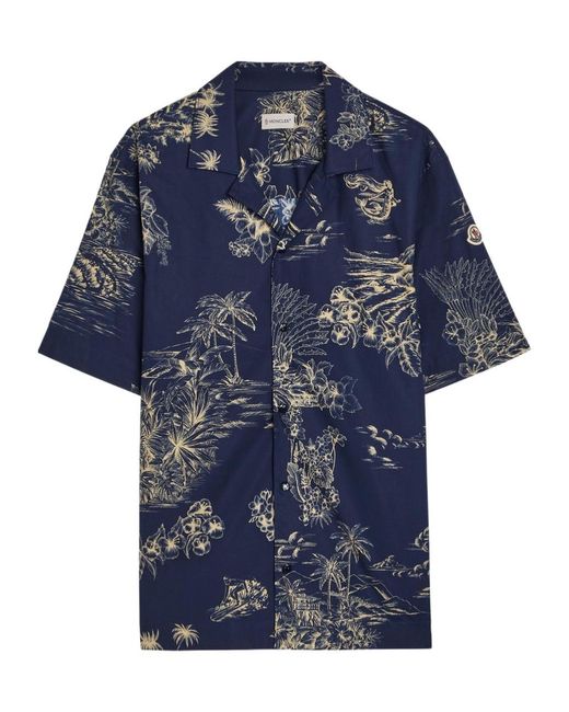 Moncler Blue Casual Patterned Swim Trunks for men