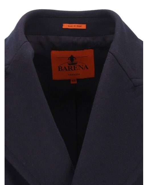 Barena Blue Double-Breasted Coat for men