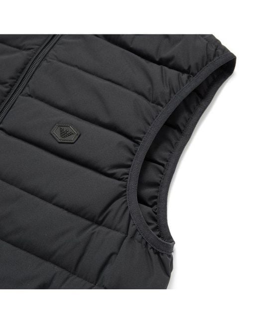 Emporio Armani Black Logo Patch Padded Gilet for men