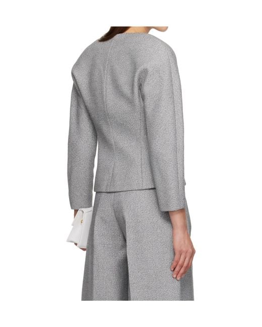 Jacquemus Gray The Mini Ovalo Jacket
