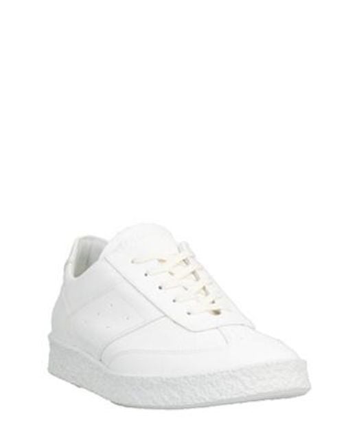 MM6 by Maison Margiela White Simple Low-Top Leather Shoes