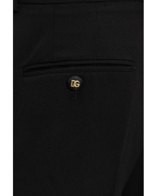 Dolce & Gabbana Black Kate Pleated Low-Rise Trousers